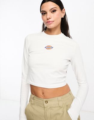 Dickies maple valley long sleeve t-shirt with central logo in white - ASOS Price Checker