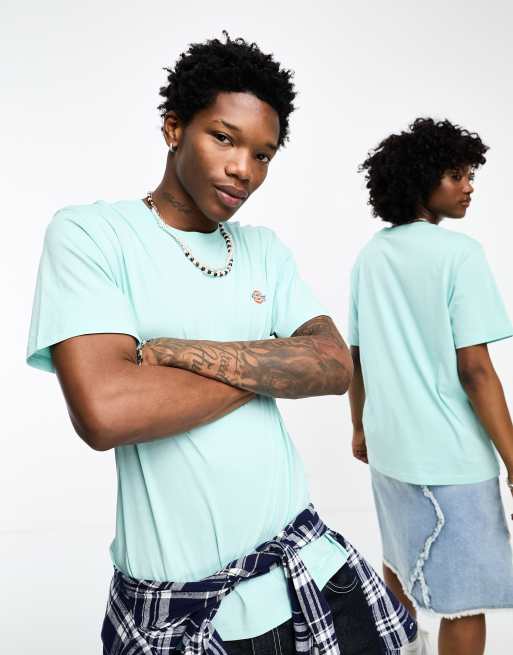 Dickies – Mapleton – Pastelowoturkusowy T-shirt z małym logo na lewej piersi, 2 z 4