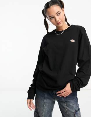Dickies mapleton small logo long sleeve t-shirt in black