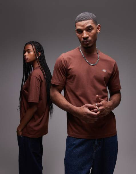 Dickies mapleton small logo t-shirt in cappuccino brown - view 1