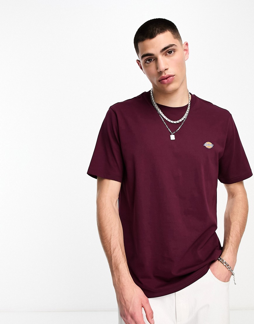 Dickies mapleton small logo t-shirt in maroon-Red