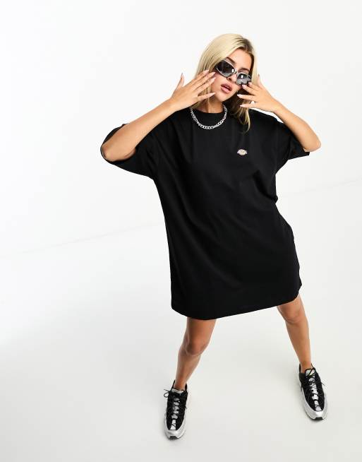 Dickies – Mapleton – T-Shirt-Kleid in Schwarz mit kleinem Logo