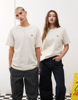 Dickies Mapleton t-shirt with small left chest logo in stone