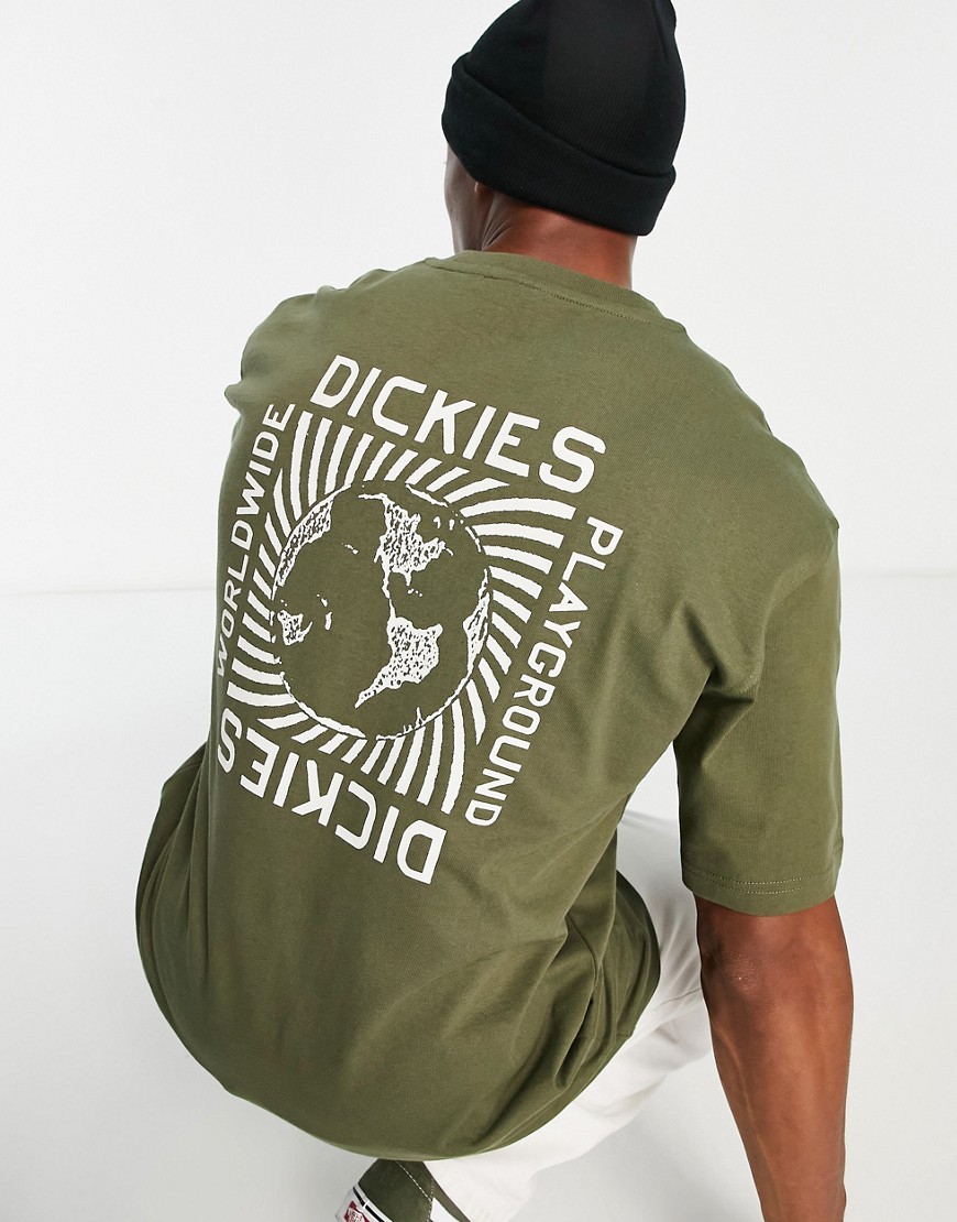 Dickies Marbury back print t-shirt in khaki-Green