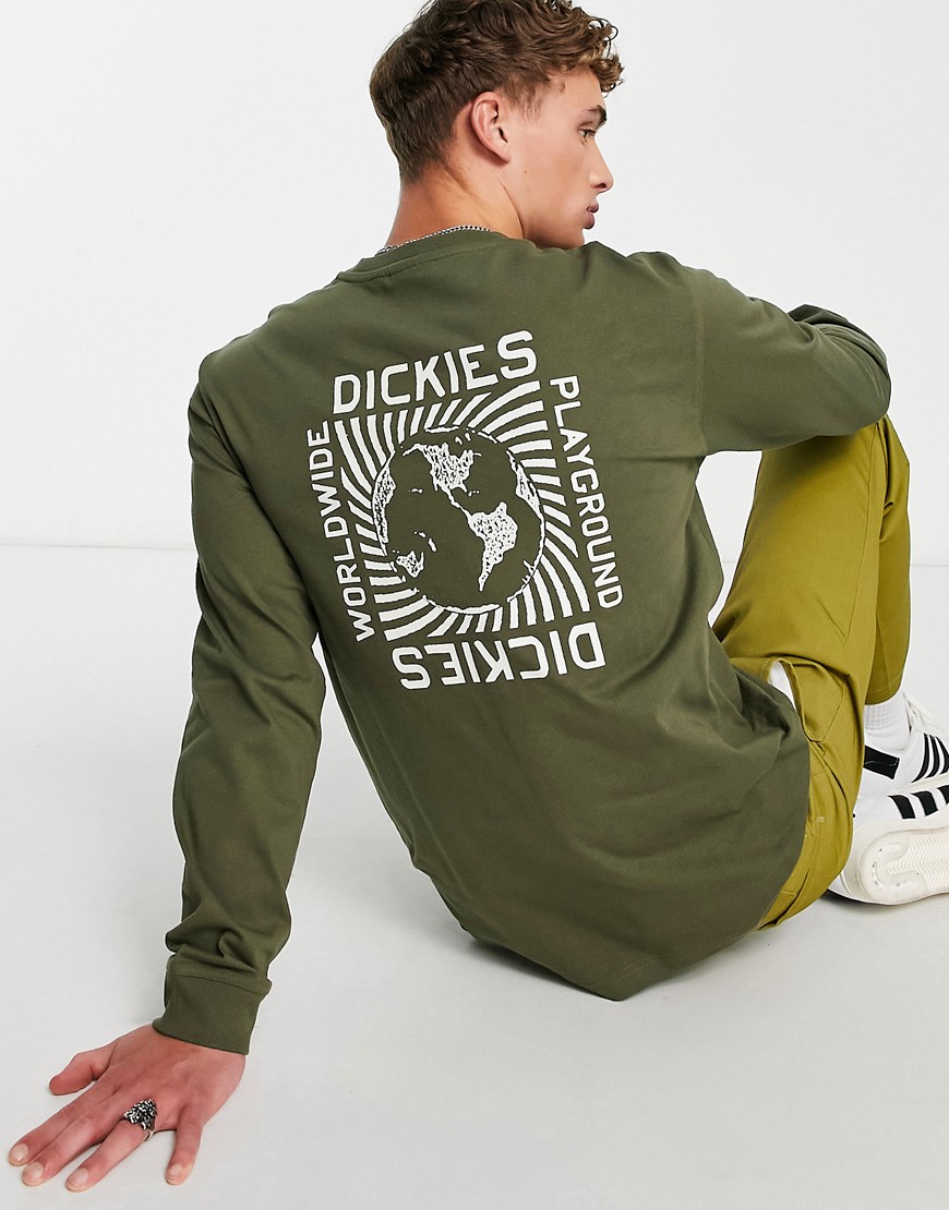 Dickies Marbury long sleeve t-shirt in khaki-Green