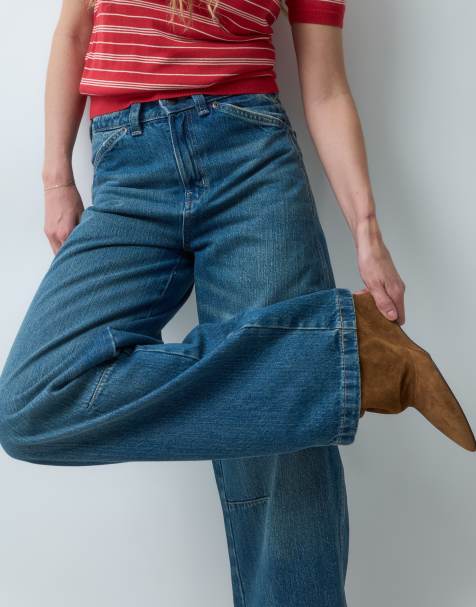 Dickies Maricopa low waist barrel jeans in mid blue wash - view 1