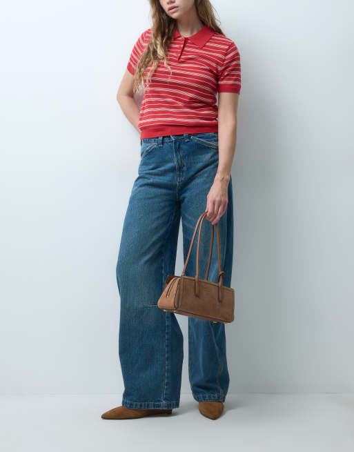 Dickies Maricopa low waist barrel jeans in mid blue wash, 2 of 5