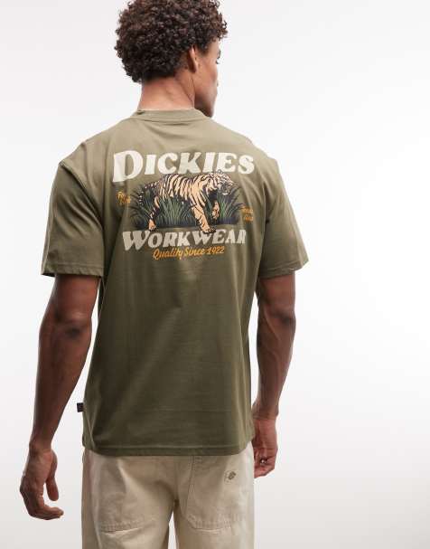 Dickies – Massieville – T-Shirt in Military-Grün mit Rückenprint, exklusiv bei ASOS - view 1