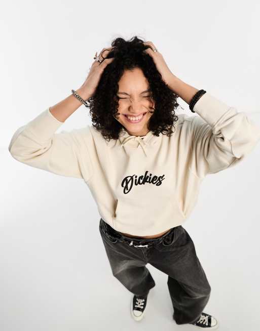 Dickies - Mayetta - Felpa con cappuccio color pietra con logo centrale con scritta