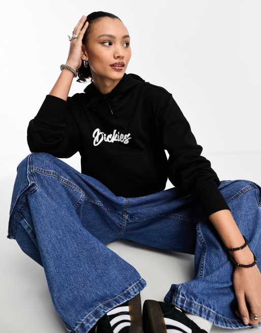 Dickies mayetta hoodie with script central logo in black | ASOS