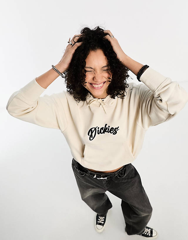 Dickies - mayetta hoodie with script central logo in stone