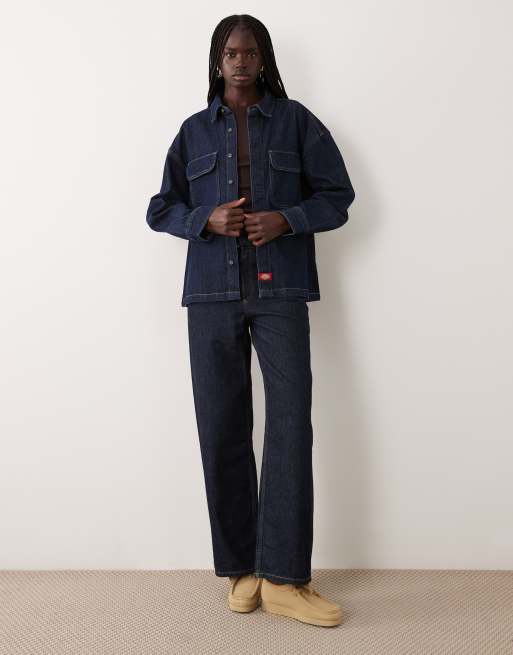 Dickies Mechanic oversized denim shirt in rinsed blue, 3 of 4