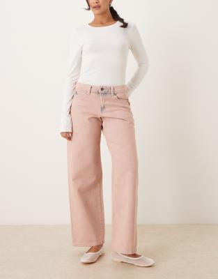 Dickies - Mechanic - Wide-Fit-Jeans aus Denim in gewaschenem Hellrosa
