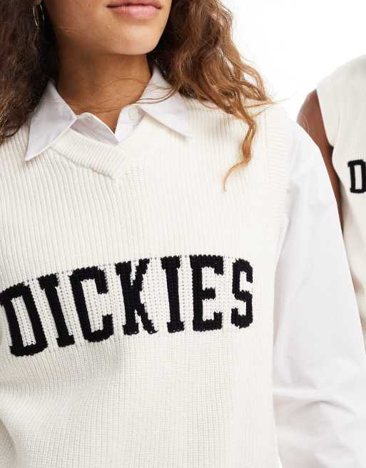 Dickies melvern knitted sweater vest in off white ASOS