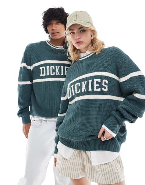 Dickies - Melvern - Maglione verde scuro e bianco sporco - In esclusiva per ASOS - view 1