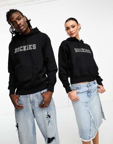 Dickies - Melvern - Sort hættetrøje med broderet logo - view 1