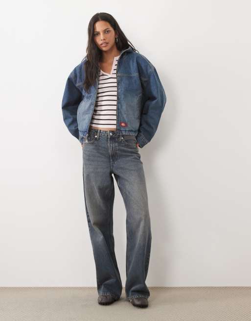 Dickies Miami denim hooded jacket in mid blue wash, 3 of 4