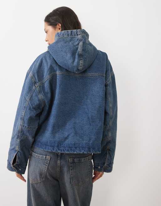 Dickies Miami denim hooded jacket in mid blue wash, 4 of 4