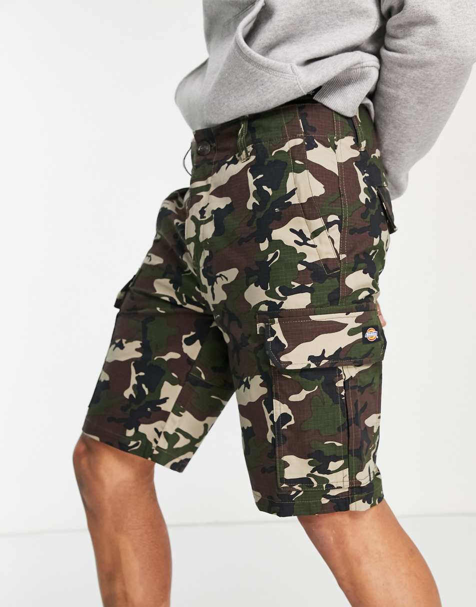 Dickies Millerville cargo camo shorts in green