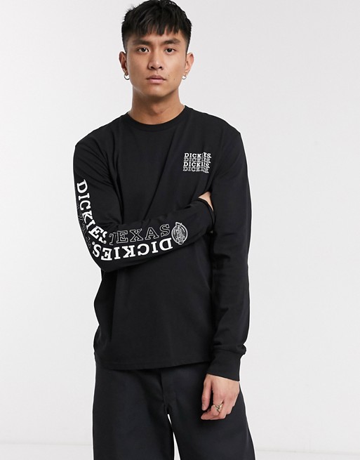 Dickies Millwood long sleeve t-shirt with print in black