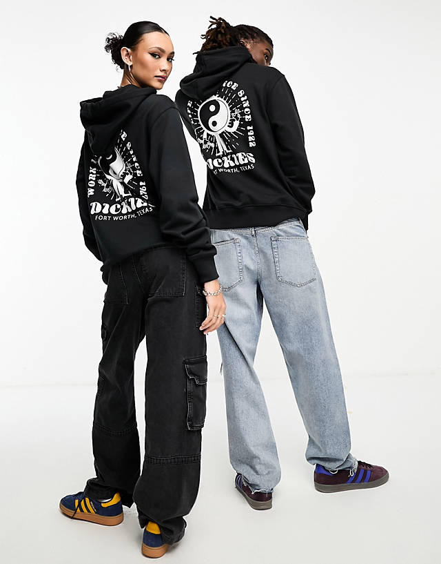 Dickies - montross hoodie with yin yang back print black