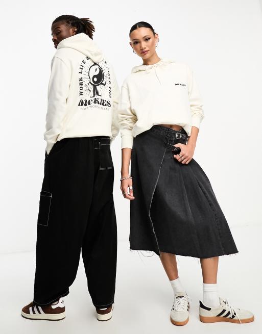 Dickies Montross hoodie with yin yang back print in off white, 4 of 4