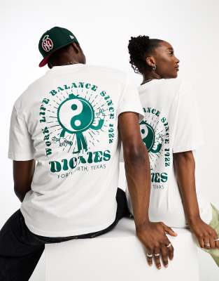 Dickies montross yin yang back print t-shirt in white - ASOS Price Checker