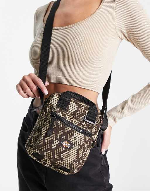 Dickies Moreauville all over print cross body bag in beige