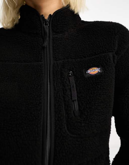 Dickies mount hope fleece jacket in black, 2 of 4