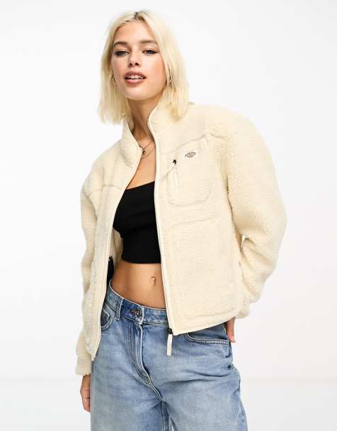 Dickies mount hope fleece jacket in stone - view 1