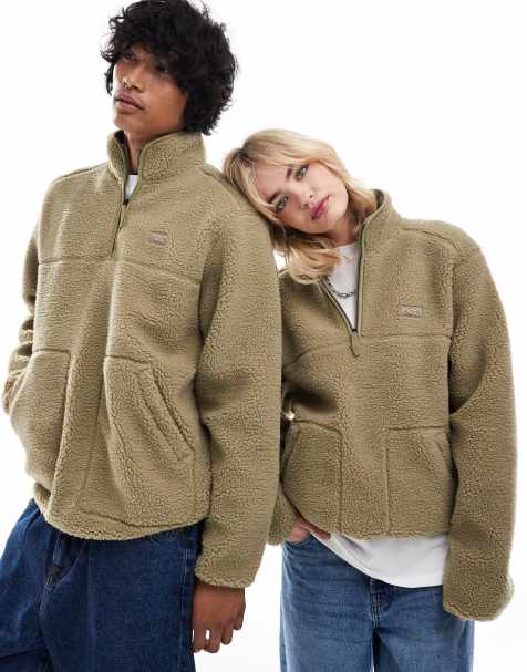 Dickies – Mount Hope – Kakigrön fleecejacka med kvartslång dragkedja - view 1