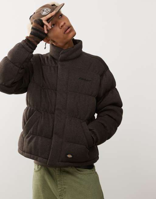 Dickies Mount Hope puffer coat in brown ASOS