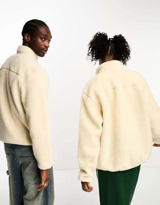 Dickies - Mountain Hope - Giacca in pile color pietra a collo alto, 4 di 4