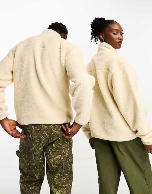 Dickies - Mountain Hope - Sweatshirt van hoogpolig fleece met 1/4 rits in stone, 2 van 4