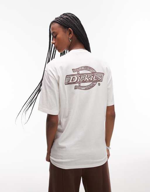 Dickies – Naturvit t-shirt med logga i trästil baktill, 4 av 4