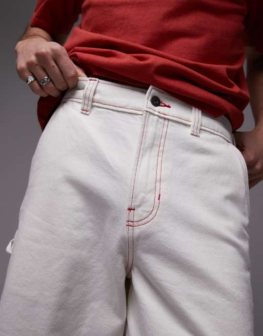 Dickies – Naturvita snickarshorts i denim med ledig passform och kontrastsömmar, 3 av 5