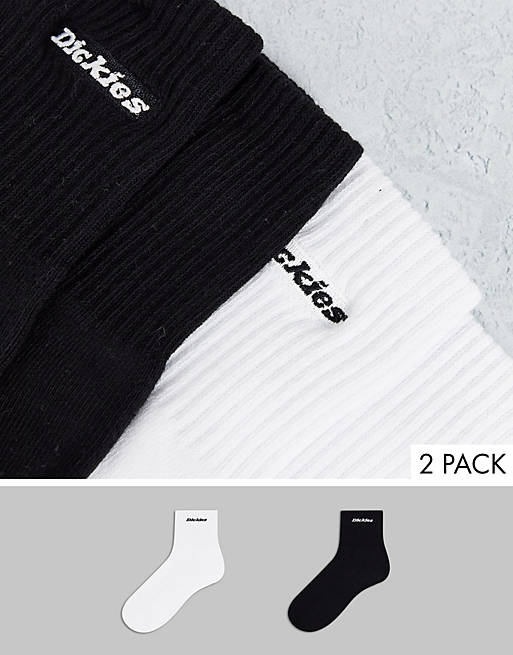 Dickies New Carlyss 2-pack socks in black/white