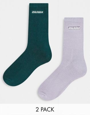 Dickies New Carlyss 2-pack socks in lilac/green