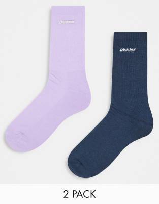 Dickies new carlyss socks 2 pack in blue multipack-Purple