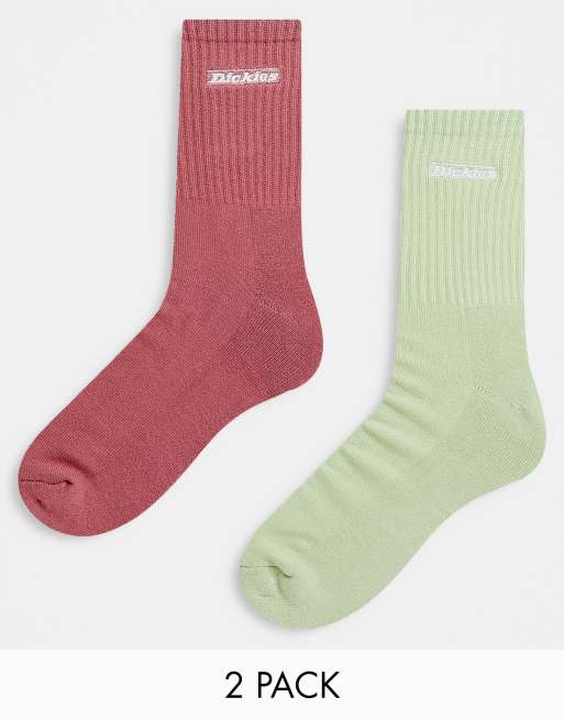 Dickies – New Carlyss – 2er-Pack Socken in Rot und Grün 