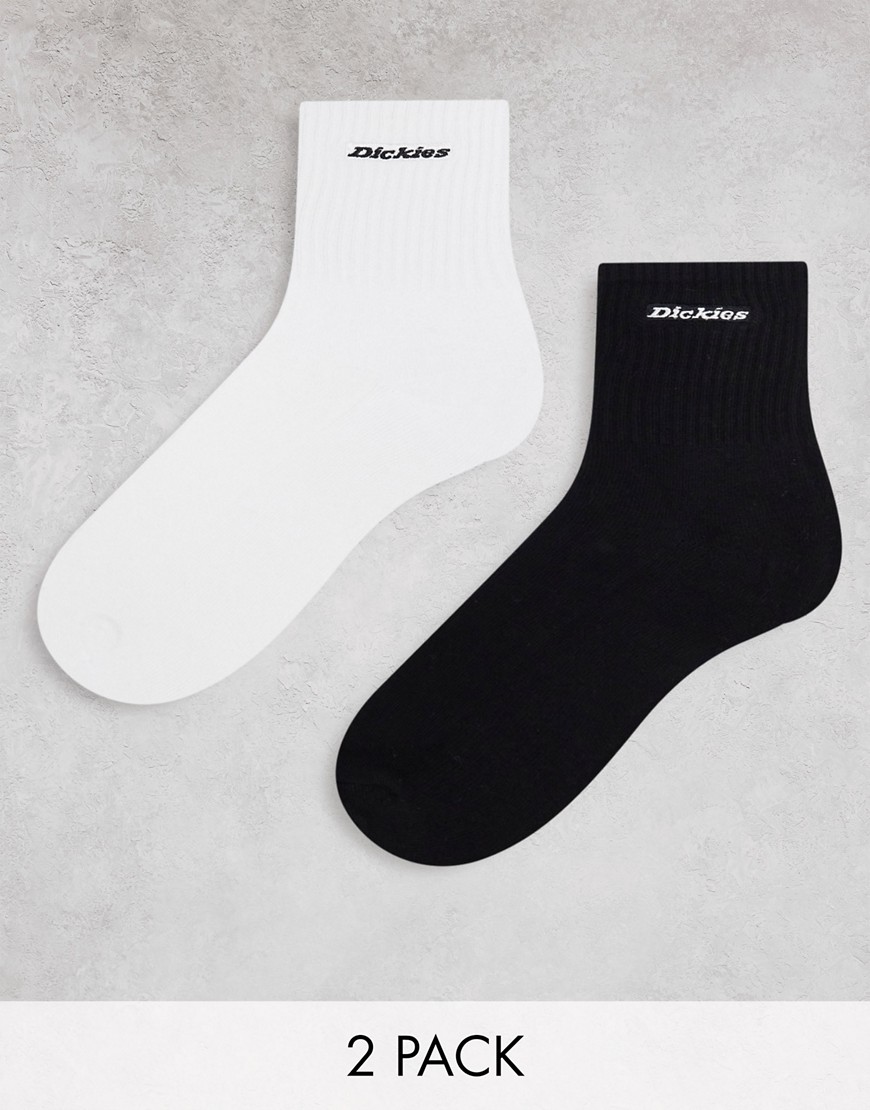 Dickies new carlyss socks 2 pack in black white multipack