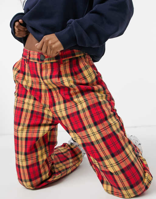 Yellow and red hot sale plaid pants