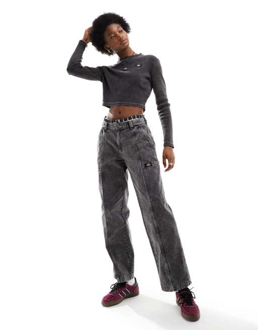 Dickies - Newington - Broek met zakdetails in zwarte wassing