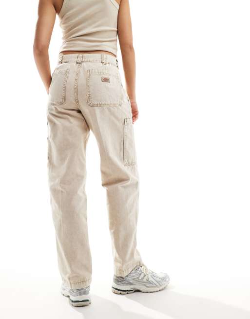 Dickies Newington cargo pants in overdyed acid wash cream | ASOS
