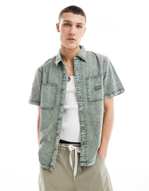 Dickies - Newington - Chemise à manches courtes - Vert foncé délavé 