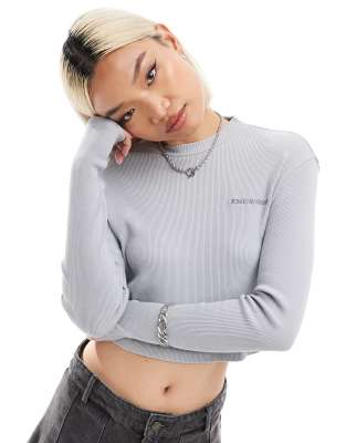 Dickies Dickies newington cropped long sleeved t-shirt in washed grey
