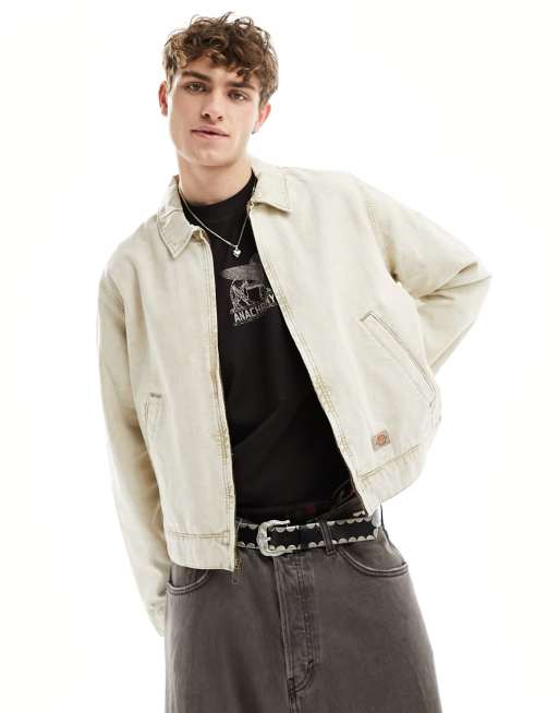 Dickies - Newington - Jakke i vasket råhvid 