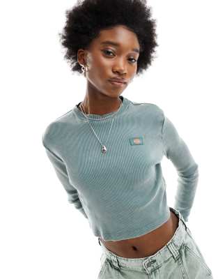Dickies Dickies newington long sleeved t-shirt in dark green wash
