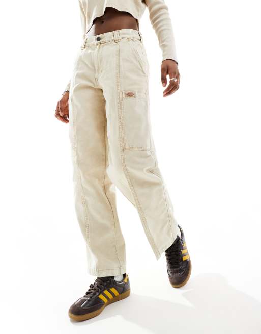 Dickies – Newington – Spodnie z kieszeniami w spranym kremowym kolorze