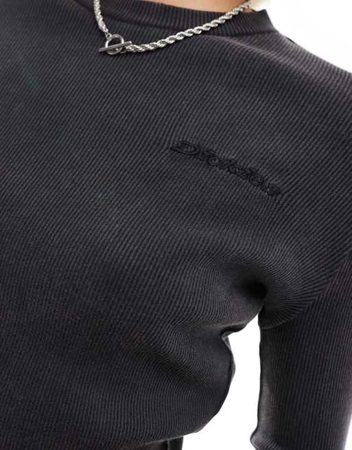 Dickies - Newington - T-shirt crop top à manches longues - Noir délavé, 3 de 4